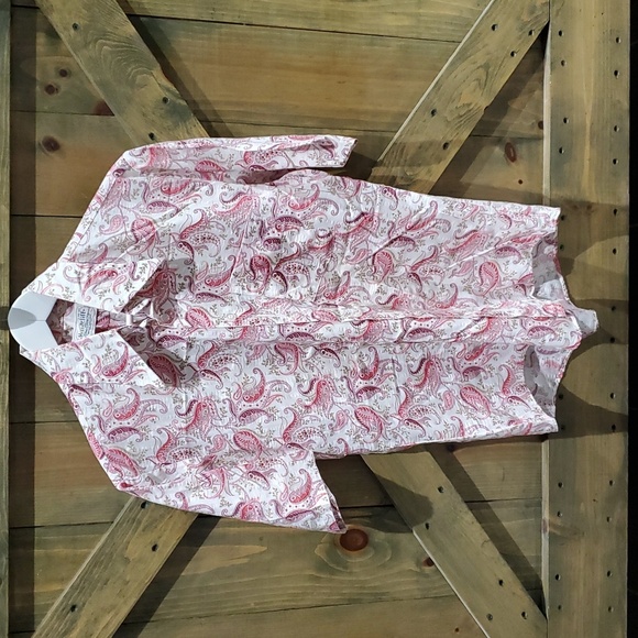 HUNTCLIFF SHIRTMAKERS PAISLEY BUTTON DOWN SHIRT SHORT SLEEVE GRUNGE MOD - Picture 1 of 7